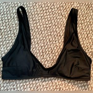 Aerie Black Plunge Bikini Top (L) NWT